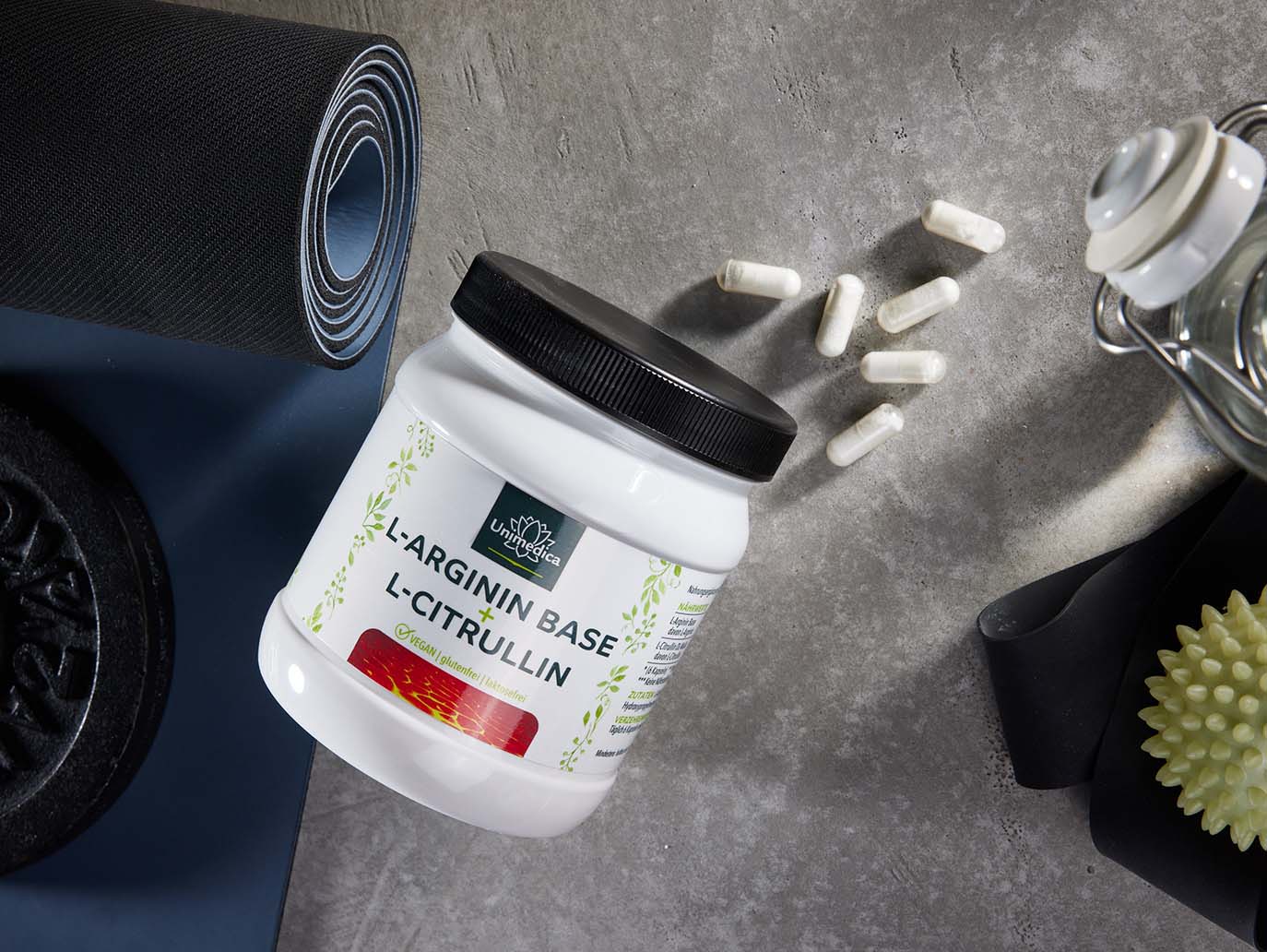 L-Arginin Base + L-Citrullin - 2.700 mg L-Arginin Base pro Tagesdosis (6 Kapseln) - 320 Kapseln - von Unimedica